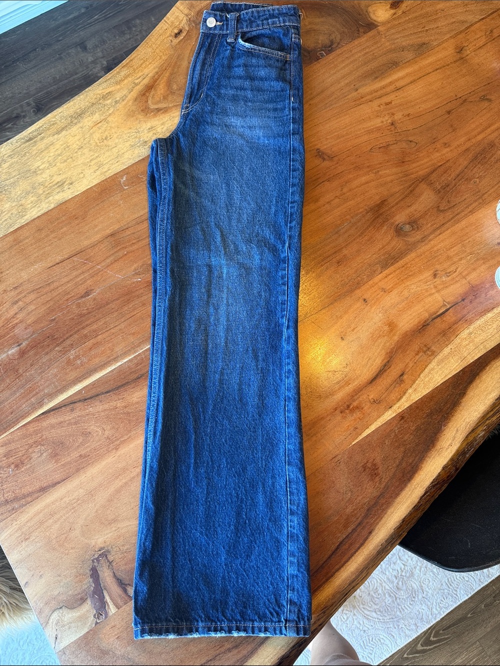 Classic Women's Dark Blue Wide-Leg Jeans